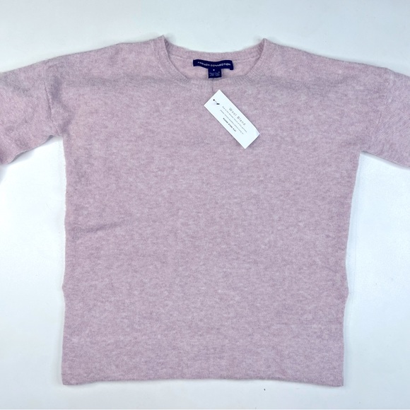 French Connection Wool Blend Ruffle Sleeve Blush Pink Sweater Sz S - Picture 6 of 7